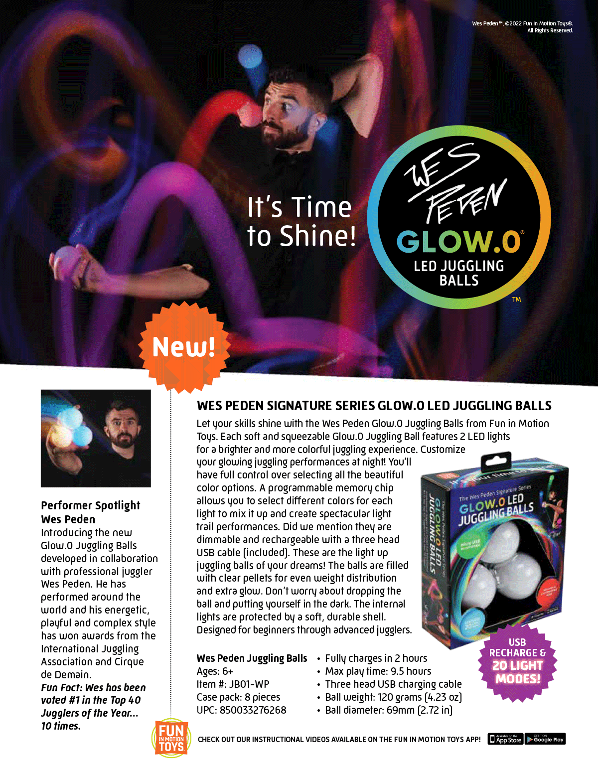 Svítící míčky Wes Peden