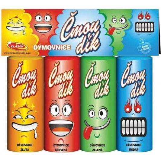 Dýmovnice Čmoudík 40sec. 4 kusy (mix 4 barev)
